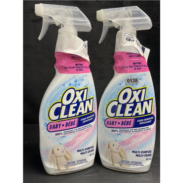 Lot of 2 OxiClean All-Purpose Stain Remover Sprays (651ml) Fragrance-Free/Dye-Free - New
