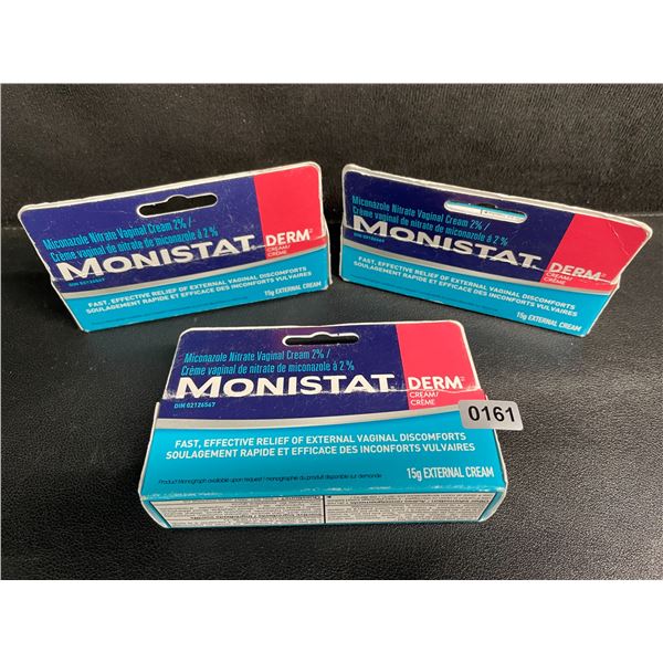 3 Boxes of Monistat Derm External Vaginal Cream (15g) For Feminine Care - New (Exp: 2027/05)