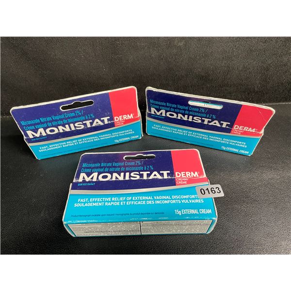 3 Boxes of Monistat Derm External Vaginal Cream (15g) For Feminine Care - New (Exp: 2027/05)