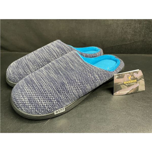 RockDove Women's Original Two-Tone Memory Foam Slippers (Size 11-12) Gray/Sky Blue - New