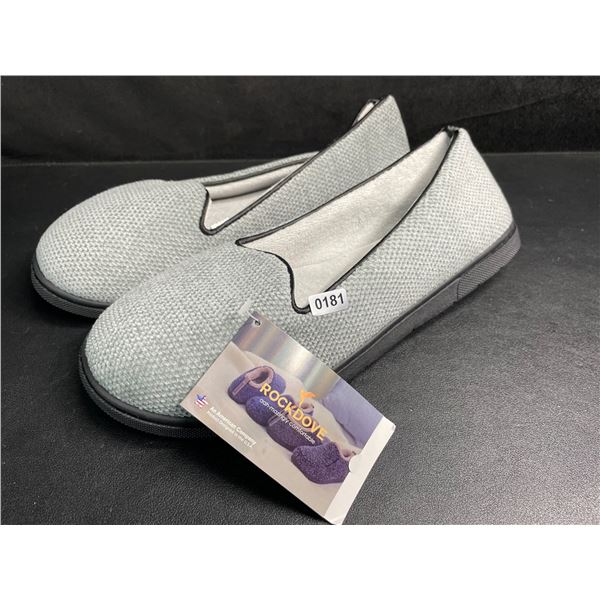 RockDove Women's Ballet-Style/Slip-On Memory Foam Slippers (Size 10) Grey - New