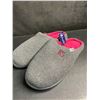 Image 1 : KomforMe Men's Memory Foam Slippers with Grip Bottom - Size 12/13 - Gray/Fuchsia - New
