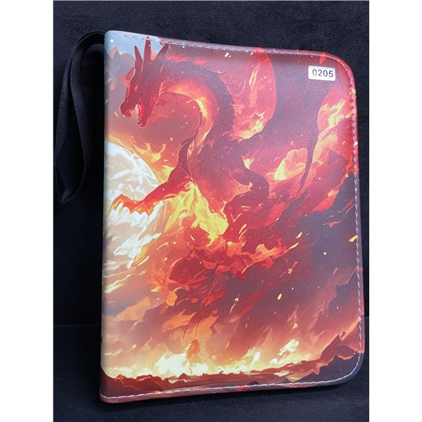 1 Leather Premium Card Storage Binder (Dragon Design) Holds Approx. 400 Cards - New