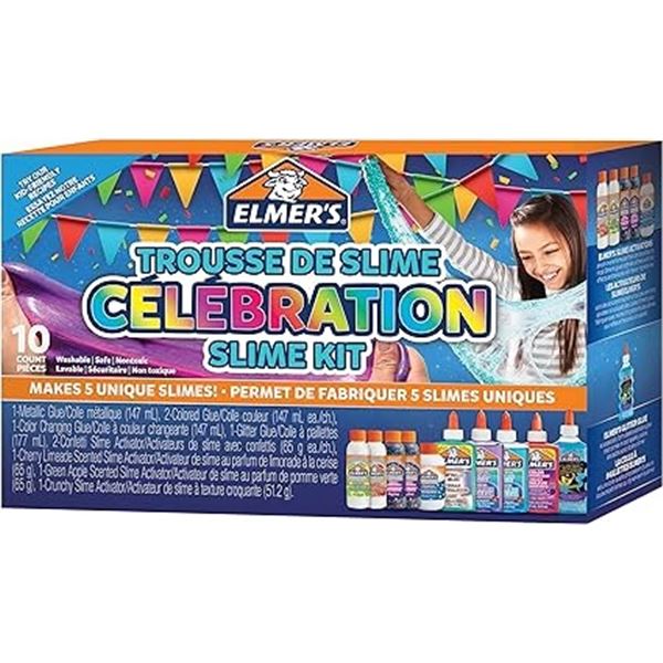 Elmer's 10PC Celebration Slime-Making Kit - Makes 5 Unique Slimes - New