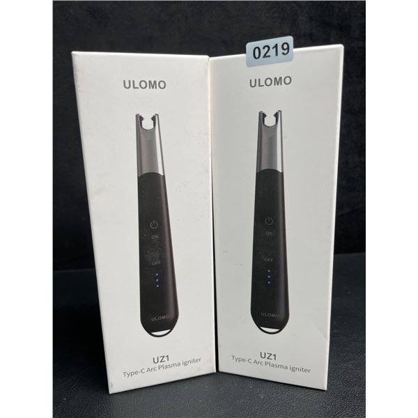 Lot of 2 Ulomo UZ1 Electric Lighters/Type-C Arc Plasma Lighters; Rechargeable/Windproof - New