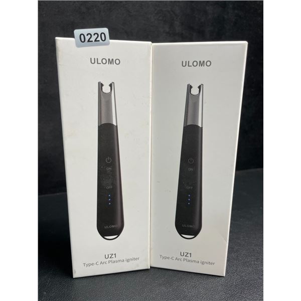 Lot of 2 Ulomo UZ1 Electric Lighters/Type-C Arc Plasma Lighters; Rechargeable/Windproof - New
