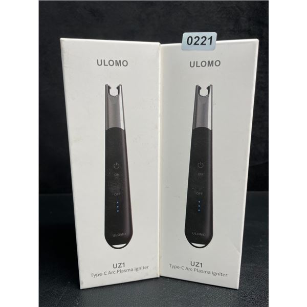 Lot of 2 Ulomo UZ1 Electric Lighters/Type-C Arc Plasma Lighters; Rechargeable/Windproof - New
