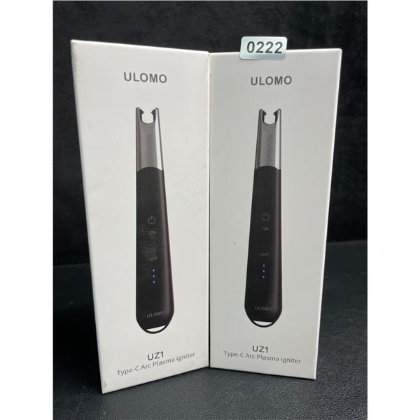 Lot of 2 Ulomo UZ1 Electric Lighters/Type-C Arc Plasma Lighters; Rechargeable/Windproof - New