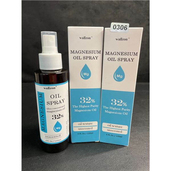 2 Boxes of Wallzon of 32% Unscented High Purity Magnesium Oil Spray (120ml Bottles) - New