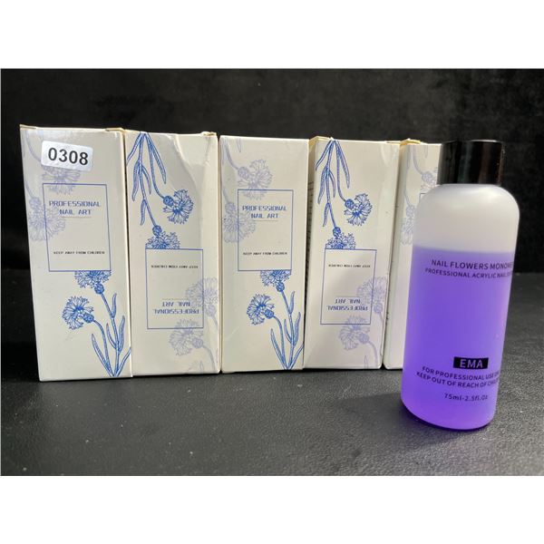 5 Boxes of Acrylic Nail Monomer Liquid for Acrylic Nails (75ml Each) - New