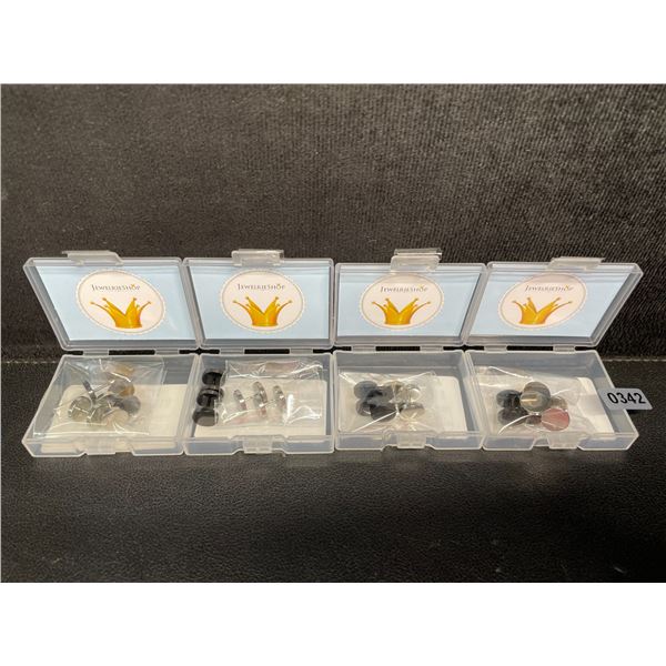 4 Packs of JewelrieShop Faux Guage Earrings/Circle Disc Earrings (2 Pairs Each/8 Total) - New