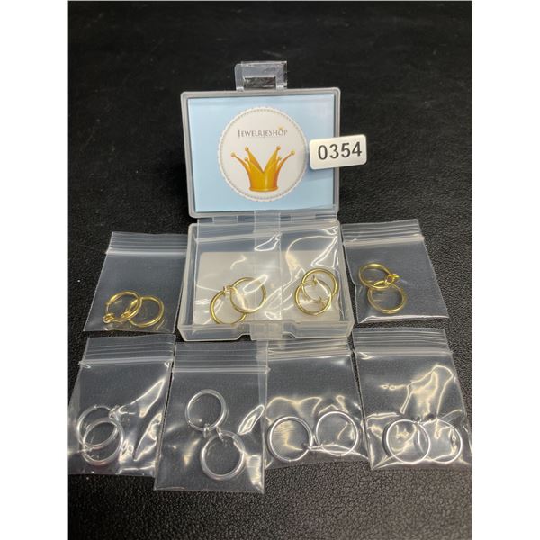 1 Pack (16 PCS Total) JewelrieShop Faux Nose/Lip/Septum Rings - Clip-On Design - New