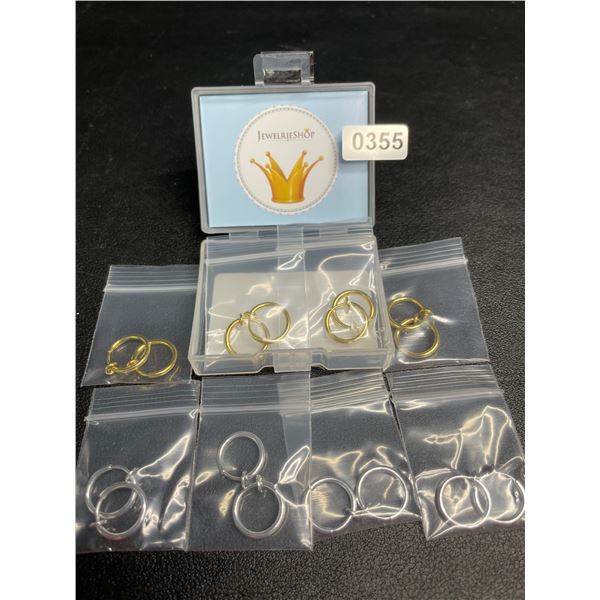 1 Pack (16 PCS Total) JewelrieShop Faux Nose/Lip/Septum Rings - Clip-On Design - New