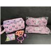 Image 1 : Lot of 3 Kuromi 6PC Kawaii Cosmetic Bag Sets with Accessories - Brand New!