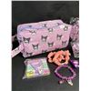 Image 2 : Lot of 3 Kuromi 6PC Kawaii Cosmetic Bag Sets with Accessories - Brand New!