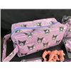 Image 3 : Lot of 3 Kuromi 6PC Kawaii Cosmetic Bag Sets with Accessories - Brand New!