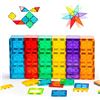 Image 10 : 136PC Magnetic Tiles STEM Toy Building Tiles Set - New (Damaged Box*)