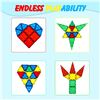 Image 12 : 136PC Magnetic Tiles STEM Toy Building Tiles Set - New (Damaged Box*)