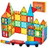 Image 1 : 136PC Magnetic Tiles STEM Toy Building Tiles Set - New (Damaged Box*)