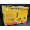 Image 6 : 136PC Magnetic Tiles STEM Toy Building Tiles Set - New (Damaged Box*)