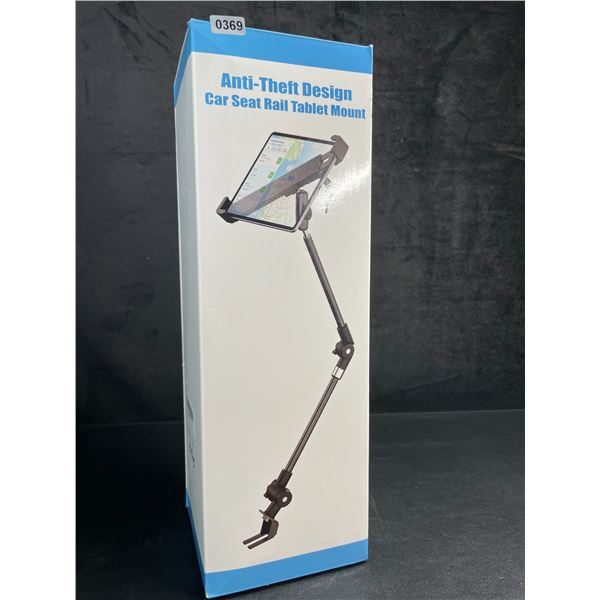 Anti-Theft Tablet Holder For Car Seat Rail (For 7"-11" Tablets) With Keys - New in Box