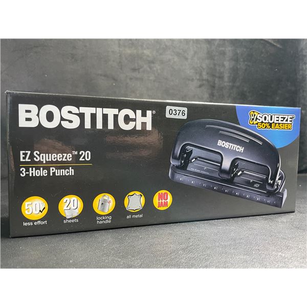 Bostitch EZ Squeeze 20-Sheet 3-Hole Punch - Brand New