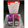 Image 2 : 1 Pair of L+R Joycon Controllers for Nintendo Switch (Purple/Pink Spooky Design) New