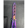 Image 3 : Lot of 3 Rainbow/Chrome Butterfly Training Knives - Dull Practice Knives - New