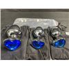 Image 3 : 3PC Metal Rhinestone Butt-Plugs/Anal Plug Set - Big/Med/Small Size - New