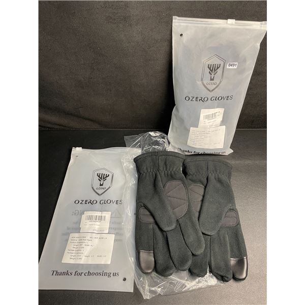 2 Pairs of Ozero Polar Fleece Warm Gloves with Touch Control - Size L (Adult) - New