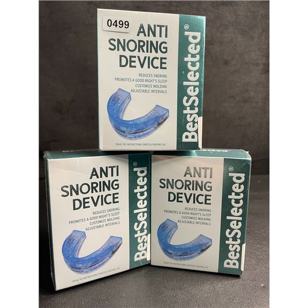 Lot of 3 Anti-Snoring Devices - Reduces Snoring/Promotes A Good Night's Sleep; Adjustable - New