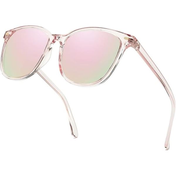 Lot of 4 Myiaur Polarized Sunglasses; Pink Square Mirrored Trendy Shades with UV Protection - New