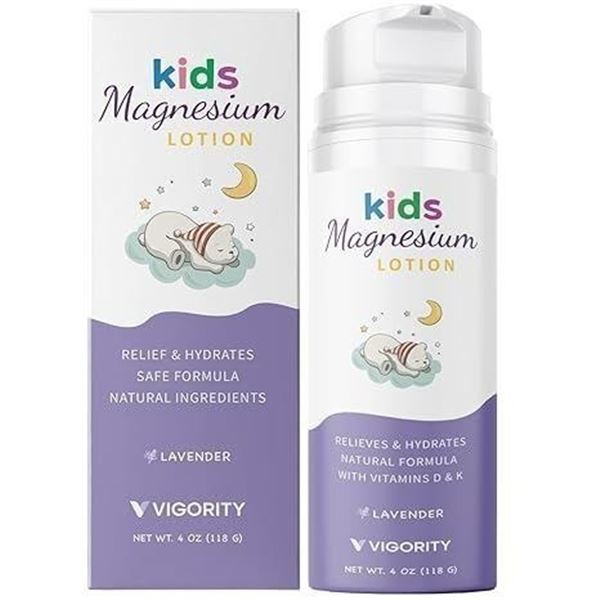 Lot of 2 Vigority Kids Magnesium Sleep Lotions (Lavender) 118g - For Kids/Toddlers - New Sealed