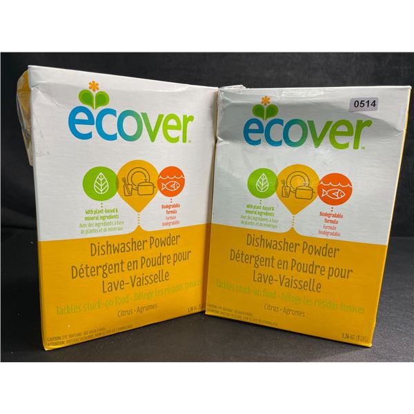 Lot of 2 Boxes Ecover Automatic Dishwasher Soap Powder (1.36kg) Citrus Scent, Plant-Based - New