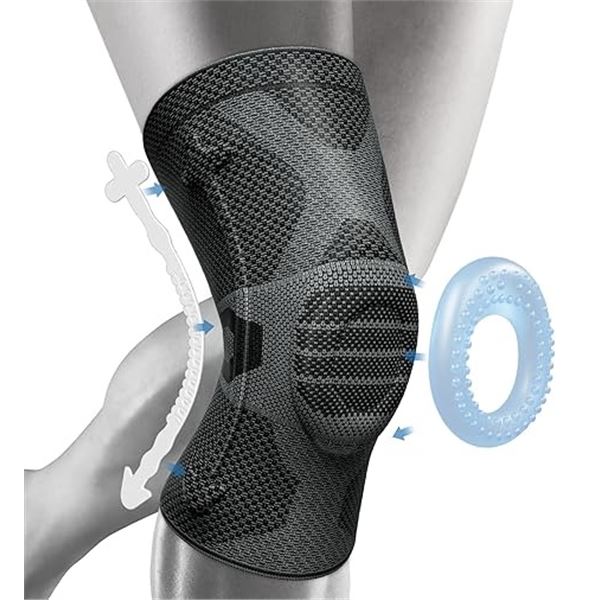 Lot of 3 Neenca Professional Knee Braces for Pain Relief/Medical Knee Compression/Support - New