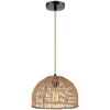 Image 1 : 11-Inch Rattan Pendant Light Fixture/Woven Hanging Boho Light - New in Box