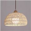 Image 2 : 11-Inch Rattan Pendant Light Fixture/Woven Hanging Boho Light - New in Box