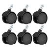 Image 1 : 6-Pack of 2-Inch Swivel Casters/Trolley Wheels - Very Versatile/Multi-Purpose Wheels - New