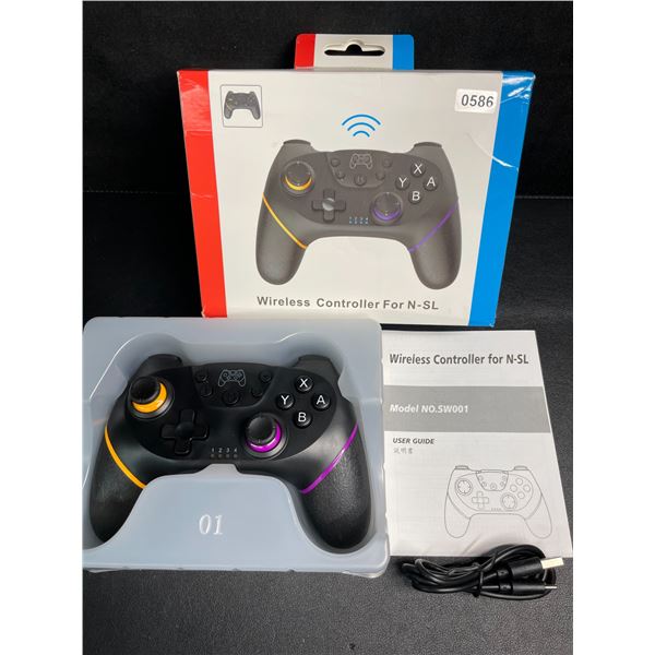 Wireless Controller for Nintendo Switch - Ergonomic Design; USB-C Rechargeable (Black) - New