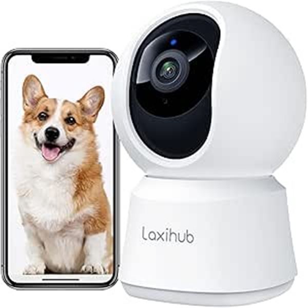 Laxihub P2T Ultra HD 2K/3MP Indoor Pan/Tilt WiFi Smart Home Security Camera - Brand New!