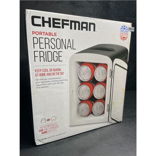 CHEFMAN Portable Personal Fridge/Mini Fridge (4L Capacity) Holds 6x 12oz Cans - BRAND NEW