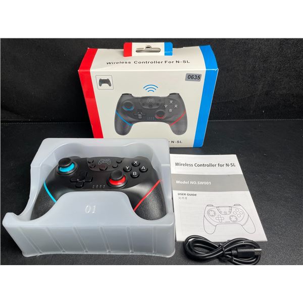 Wireless Controller for Nintendo Switch - Ergonomic Design; USB-C Rechargeable (Black) - New