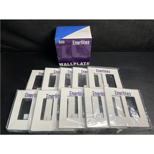 10-Pack of Enerlites Screwless Wall Outlet Covers; 2-Gang 4.68" x 4.73" (White) - New