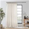 Image 1 : Extra Wide Linen Curtain (96" Wide x 72" Long) Natural Pinch Pleated Curtain for Living Room - New