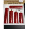 Image 5 : 5-Pack of LED Flameless Candles with Fairy String Light Design/Dancing Flame; Remote Control (Red)