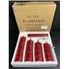 Image 2 : 5-Pack of LED Flameless Candles with Fairy String Light Design/Dancing Flame; Remote Control (Red)