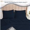 Image 2 : 4PC 100% Egyptian Cotton King Size Sheet Set (Navy Blue) 800 Thread Count; 15" Deep Pocket - NEW