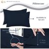 Image 8 : 4PC 100% Egyptian Cotton King Size Sheet Set (Navy Blue) 800 Thread Count; 15" Deep Pocket - NEW