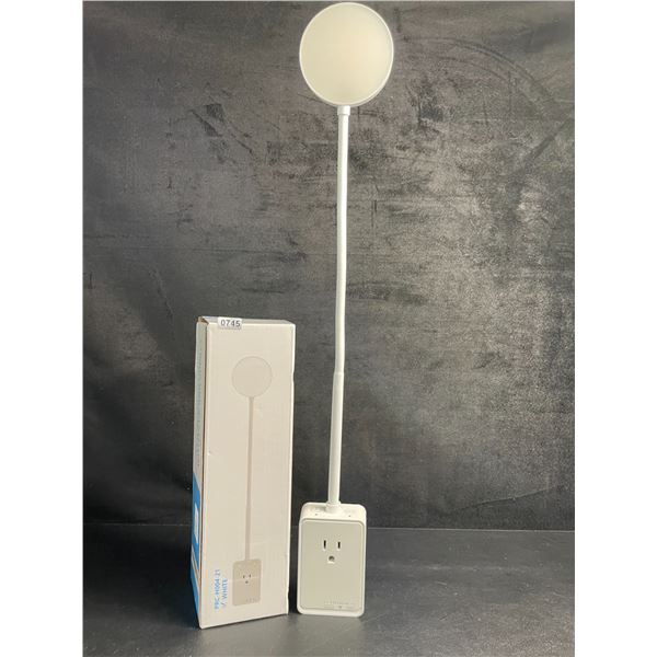 Flexible LED Reading Light with Plug & Socket (Great for Nightstands/Behind Beds) White - New
