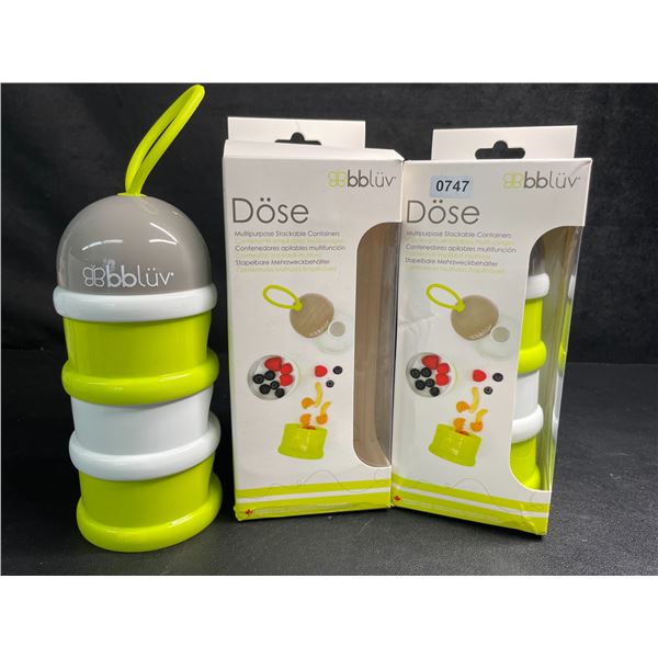 2 Boxes of BBLuv Dose Multi-Purpose Stackable Containers w/ Funnel Cap for Easy Pouring - New